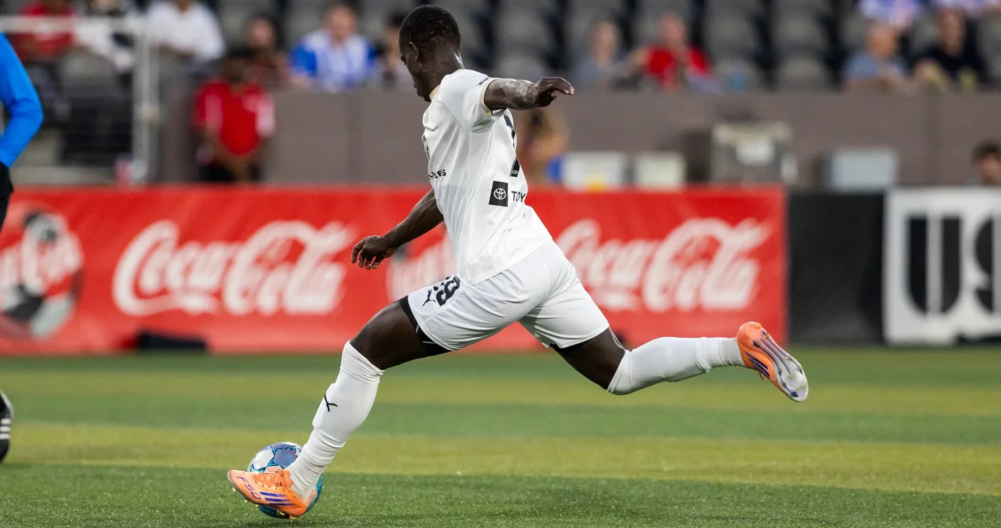 Player dribbling during Birmingham Legion match