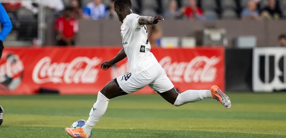Player dribbling during Birmingham Legion match