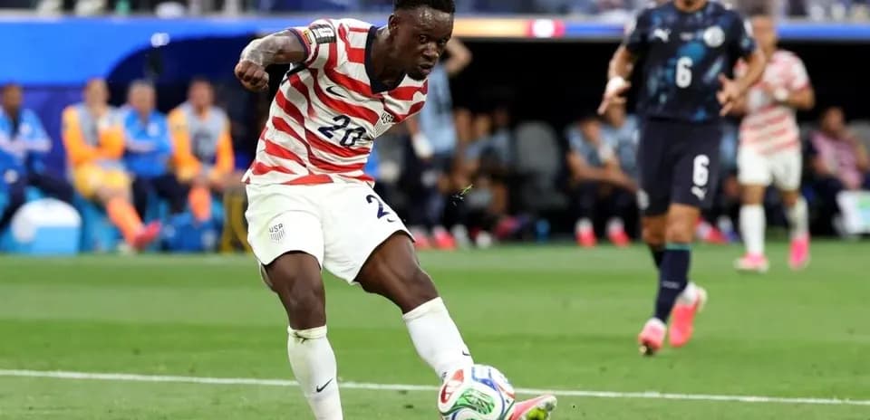 Player passing the ball during a match