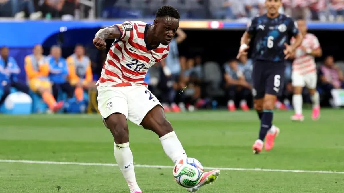 Player passing the ball during a match