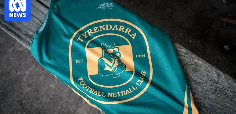 Tyrendarra Football Netball Club jersey on bench