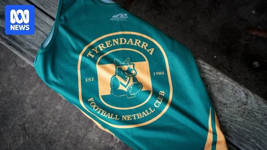 Tyrendarra Football Netball Club jersey on bench