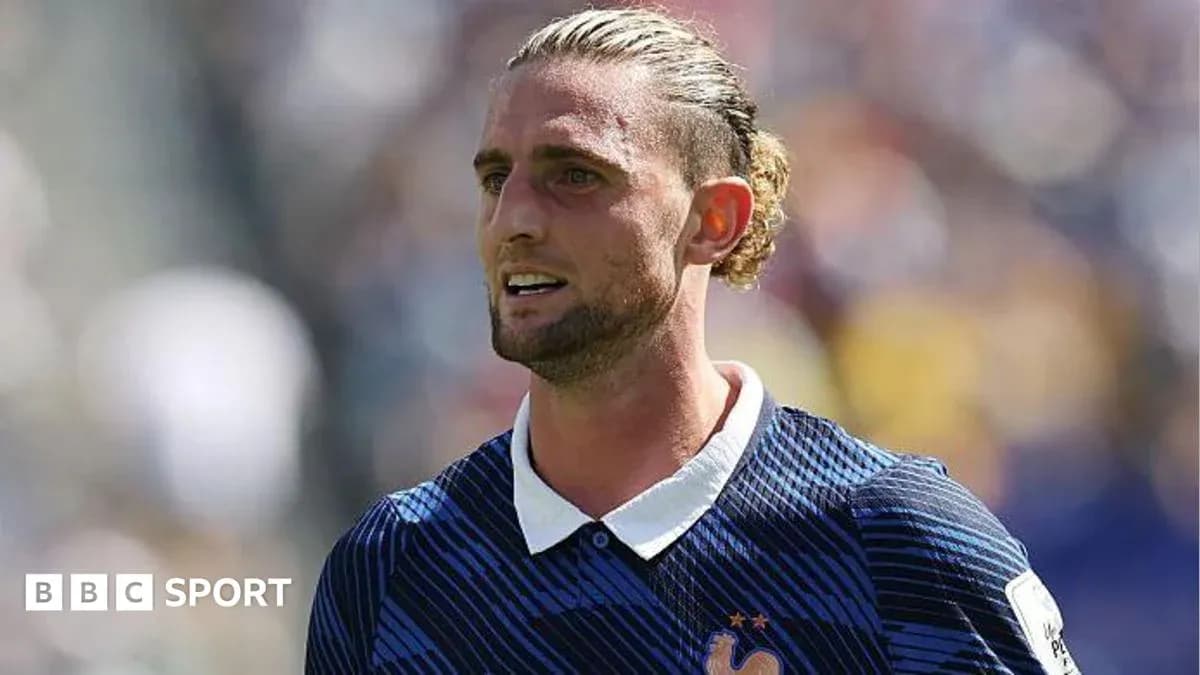 Player in blue France jersey during match