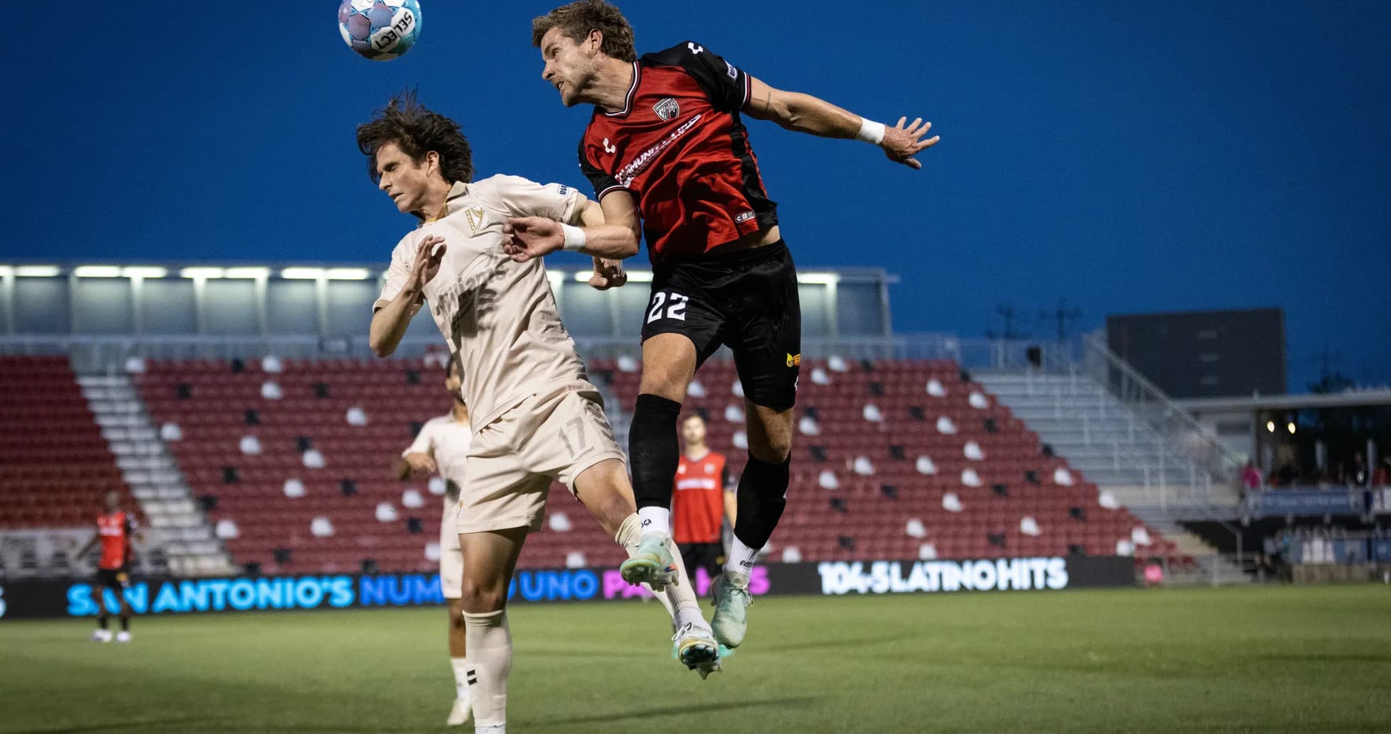 Players contesting for the ball during FC Tulsa match