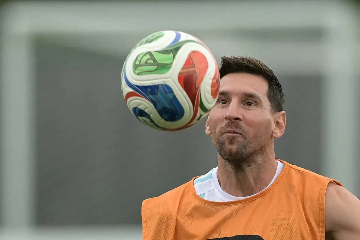 Player focusing on ball during training session