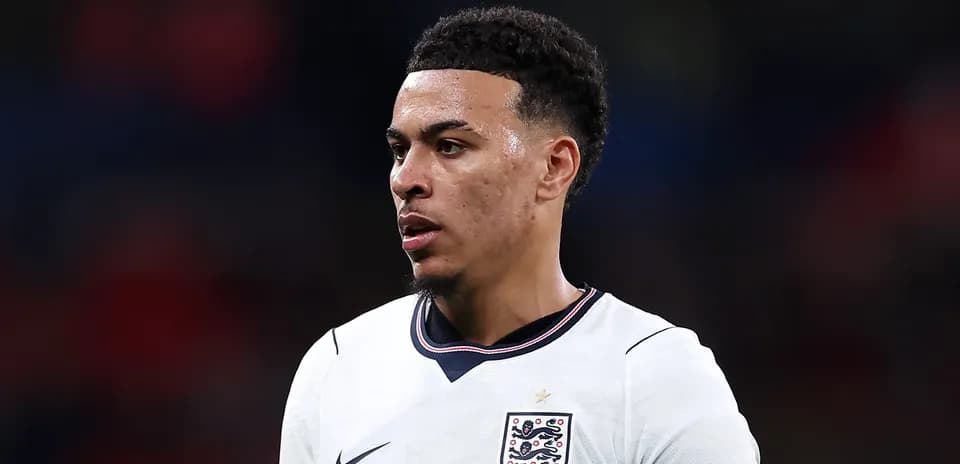 Player wearing England jersey during match action