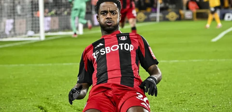 Fulham player celebrating after scoring a goal