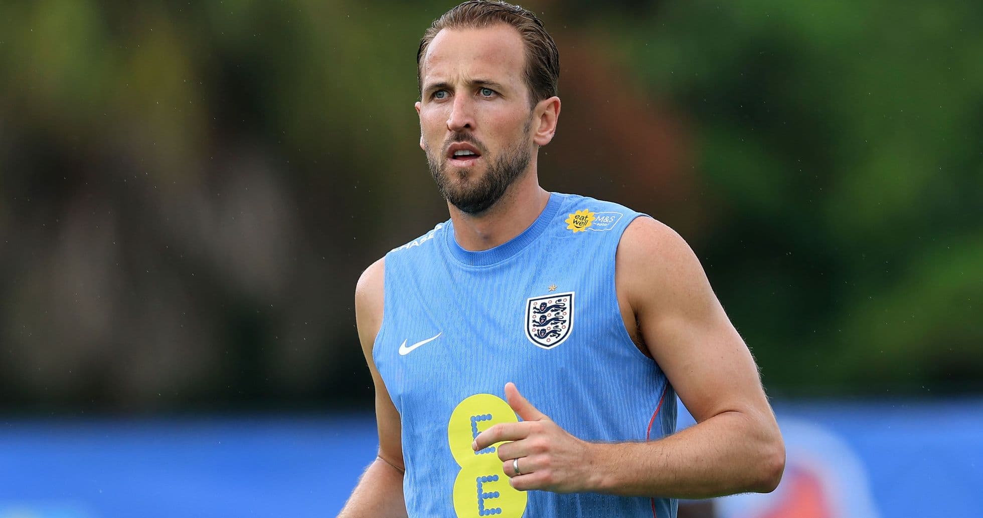 Player training in England jersey during practice session