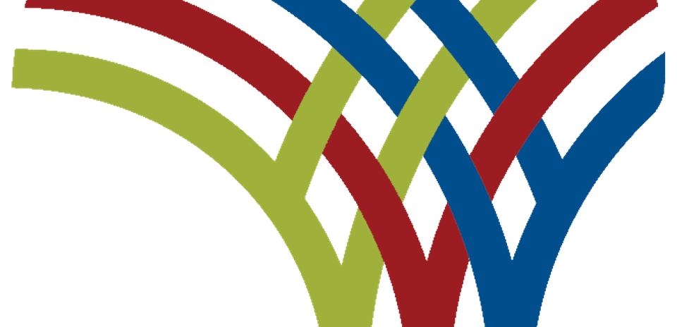 Abstract logo with interwoven colored lines