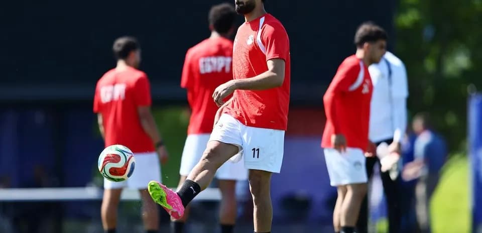 Egypt player training before World Cup match