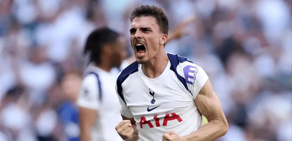 Tottenham player celebrating a goal during match