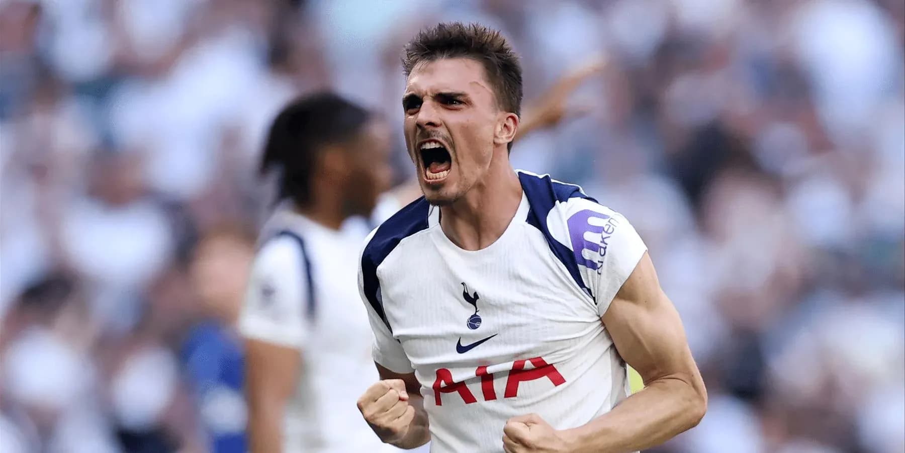 Tottenham player celebrating a goal during match