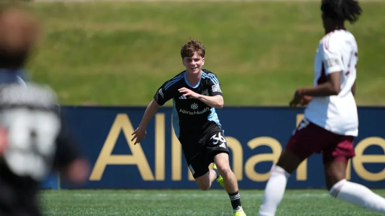 Player celebrating during Minnesota United II match