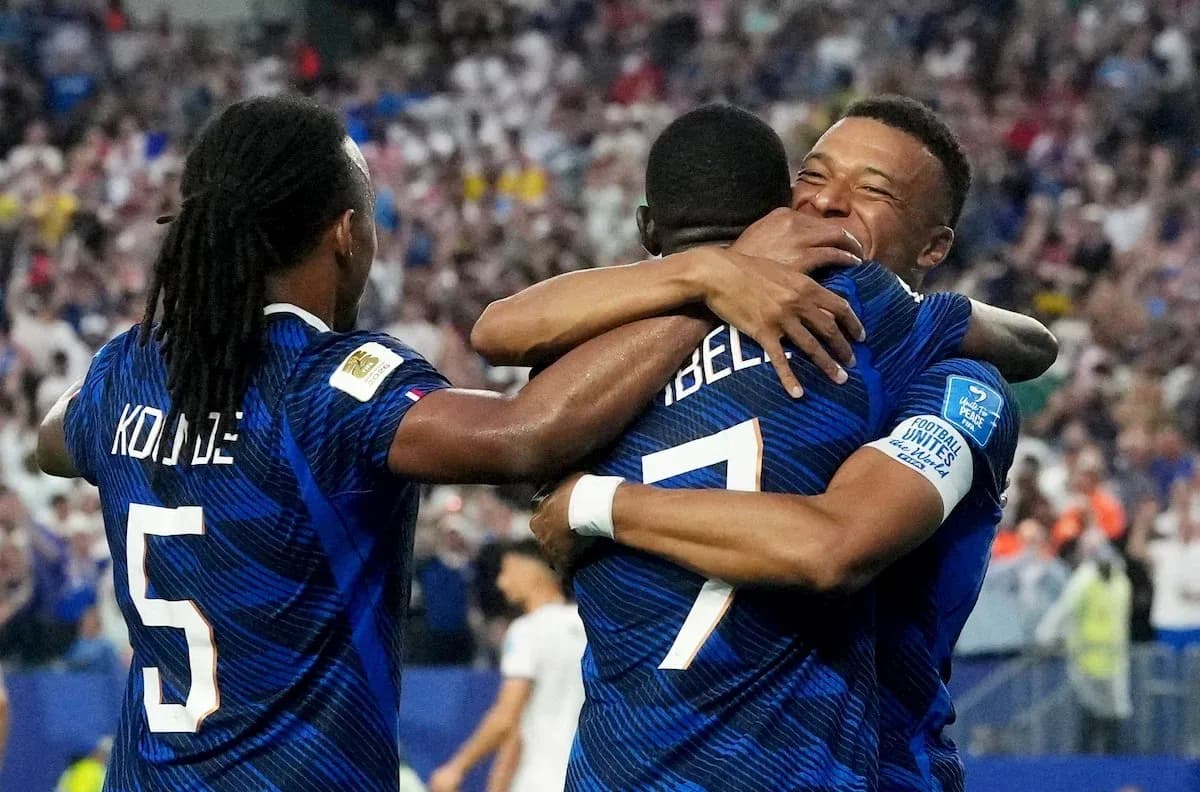France players celebrating during World Cup match