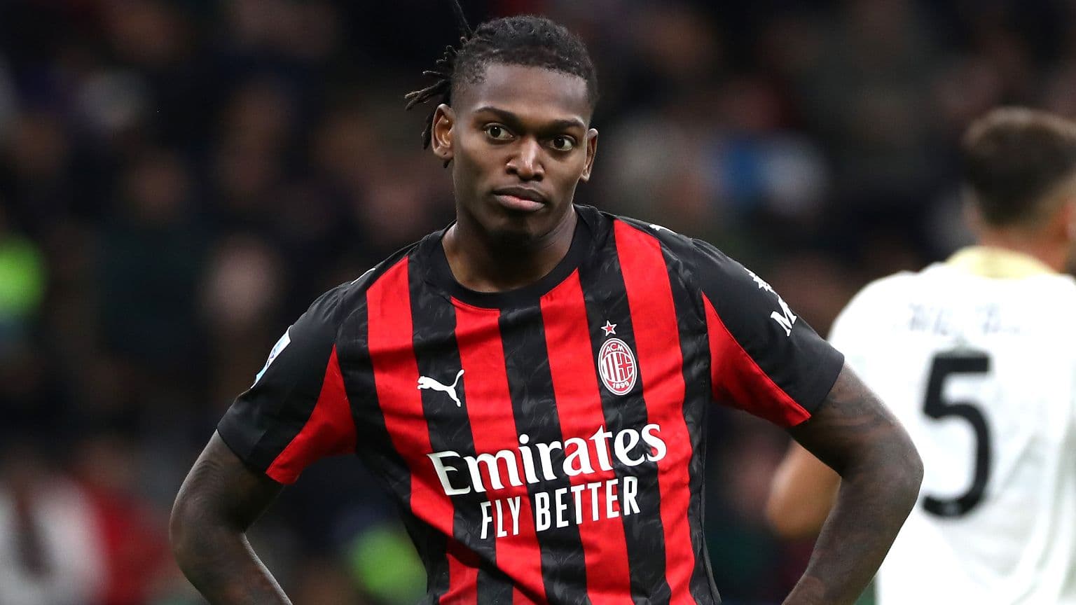 AC Milan player during match with focused expression