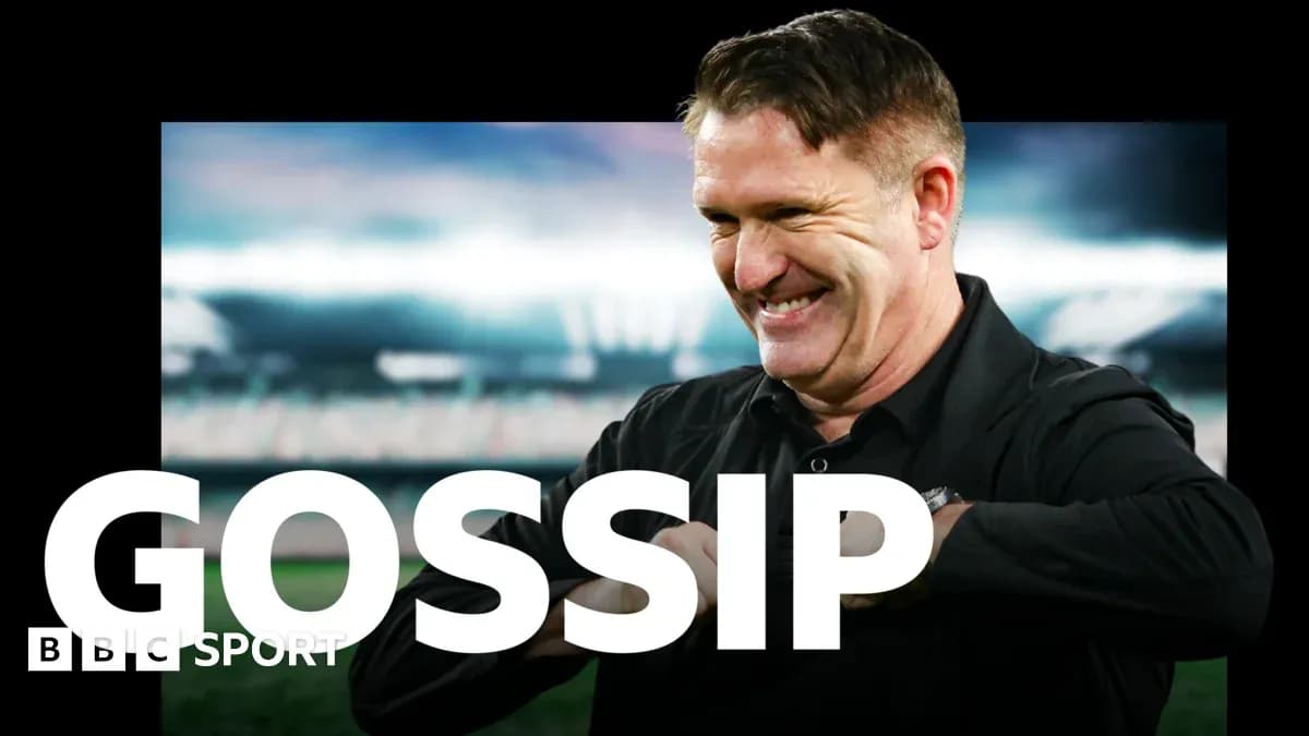Man smiling with stadium background and 'GOSSIP' text