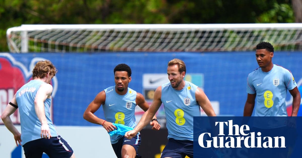 England players training during a practice session