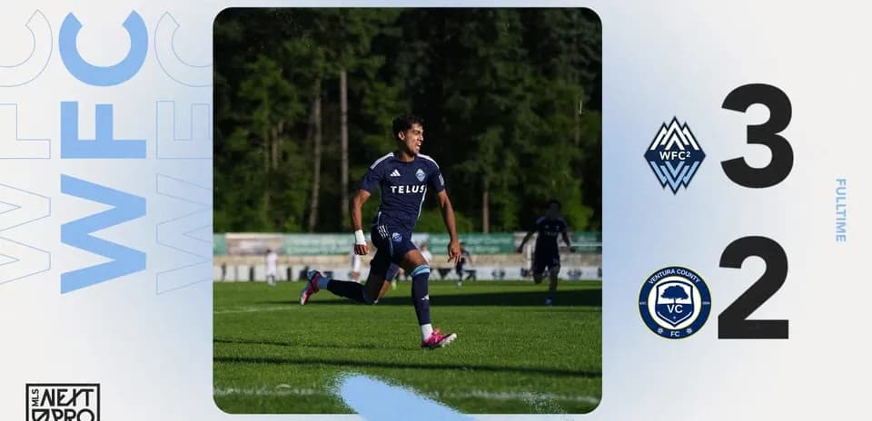 Player celebrating during Vancouver Whitecaps II match