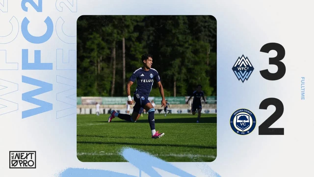 Player celebrating during Vancouver Whitecaps II match