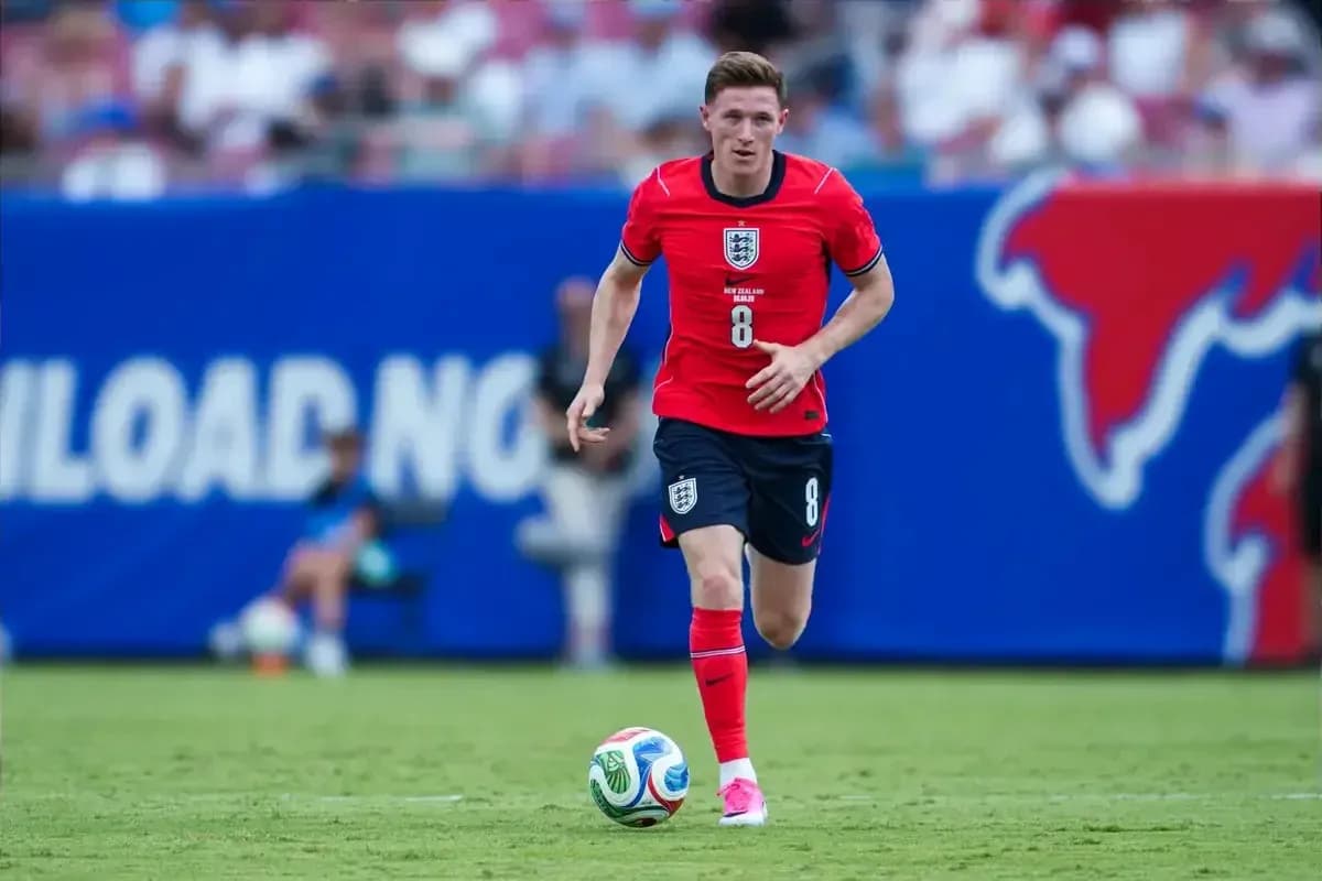 Player running with ball during soccer match