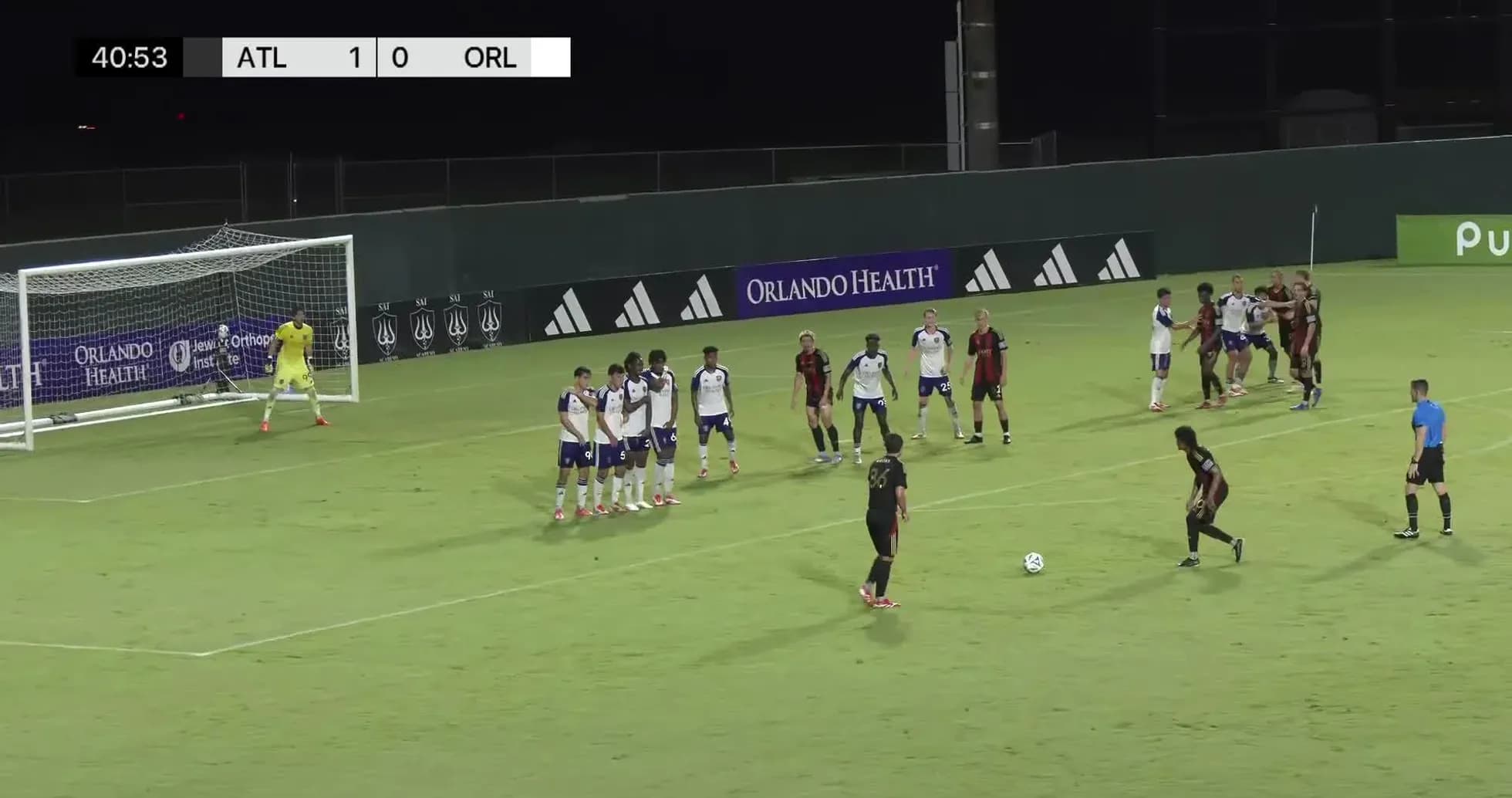 Free kick taken during Atlanta United II match