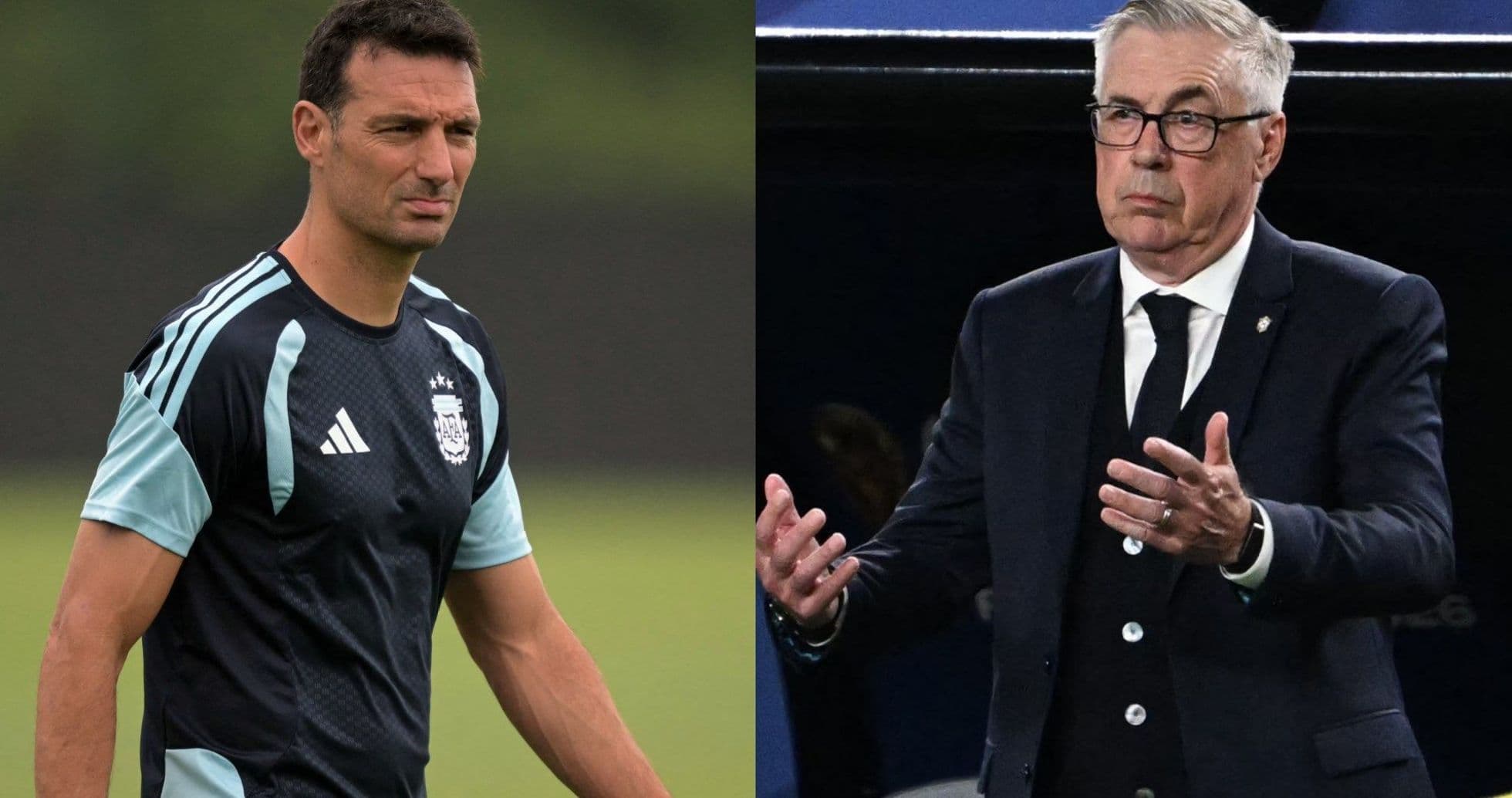 Two football managers during a match discussion