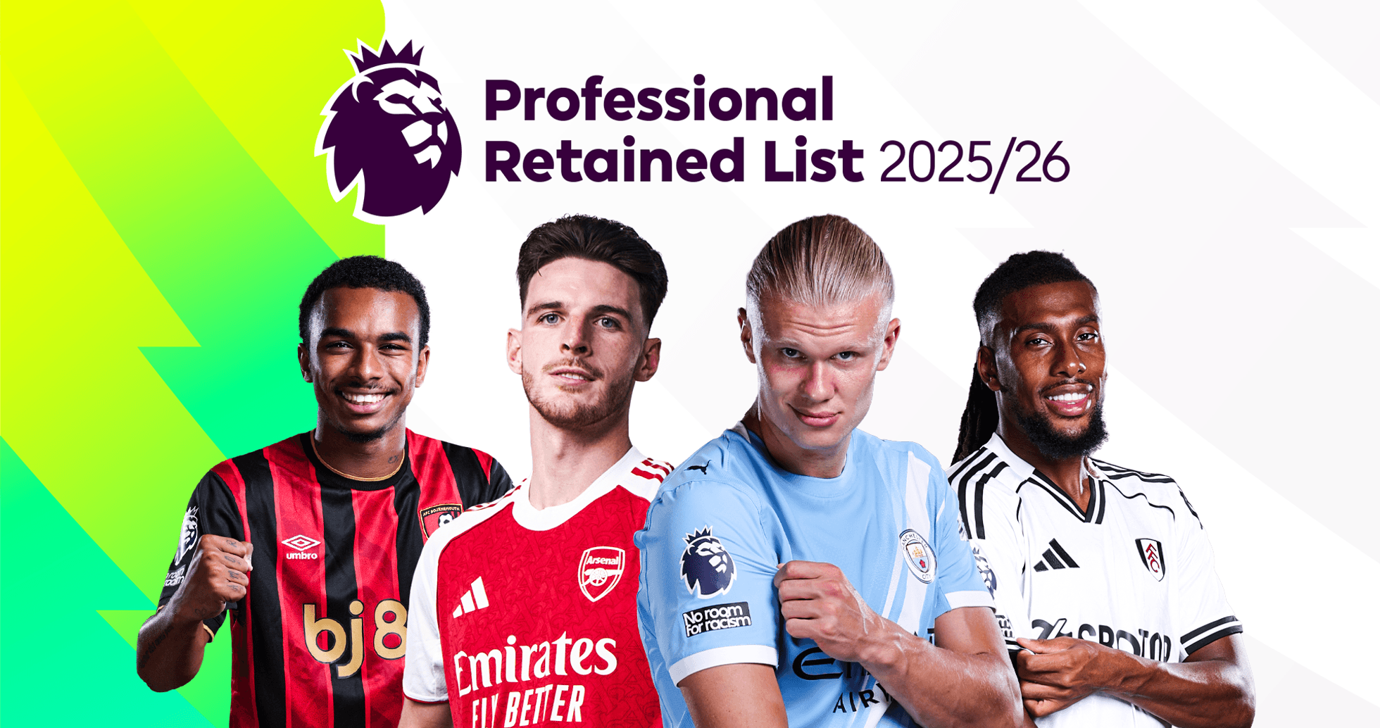 Four football players representing Premier League clubs