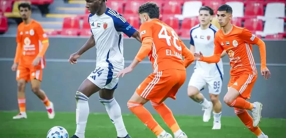 Players competing during Al Sharjah U23 match