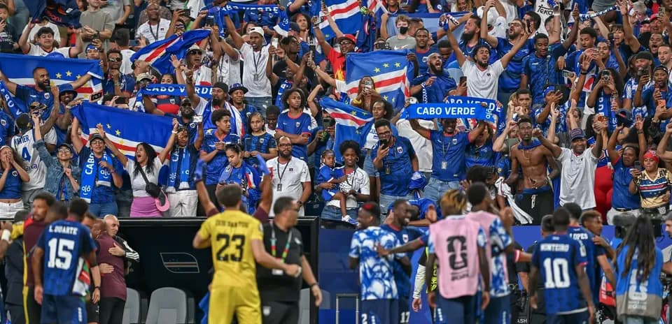 Cape Verde fans celebrating during World Cup match