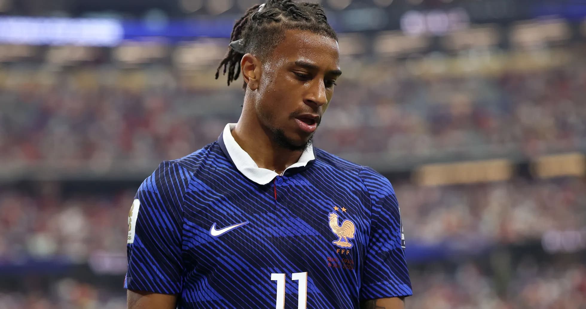 Player wearing France jersey during a match