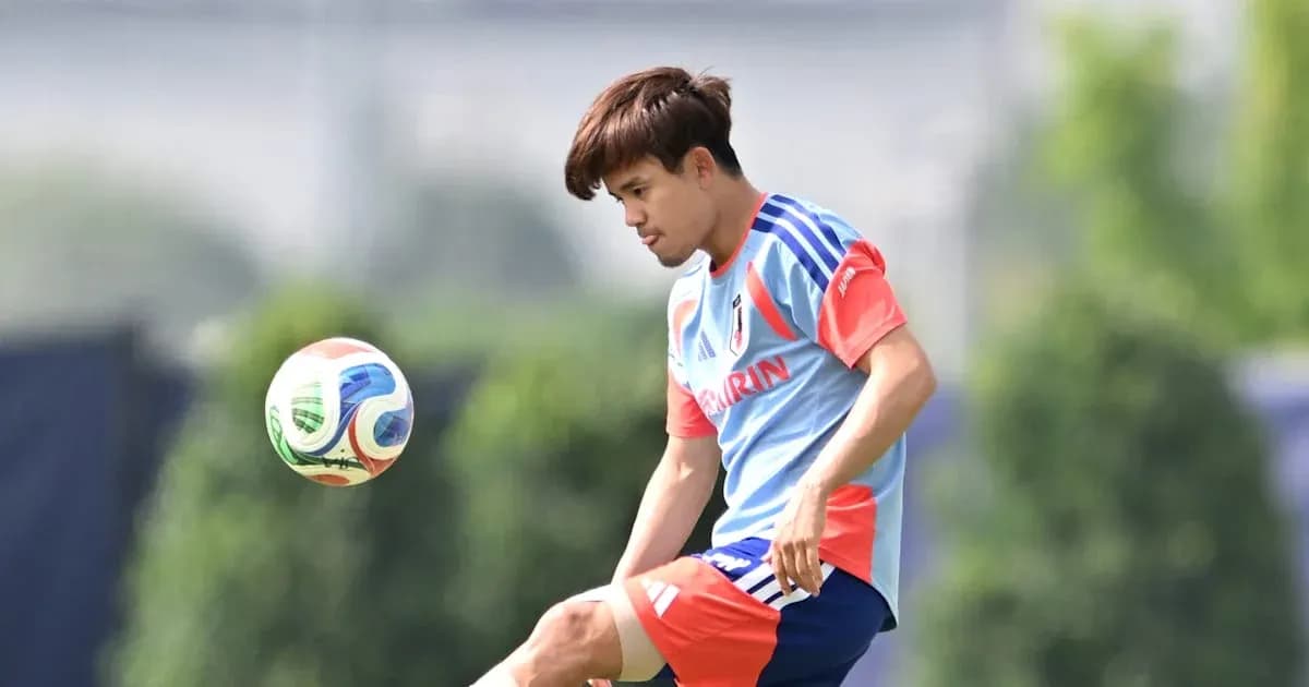 Player practicing with soccer ball during training session