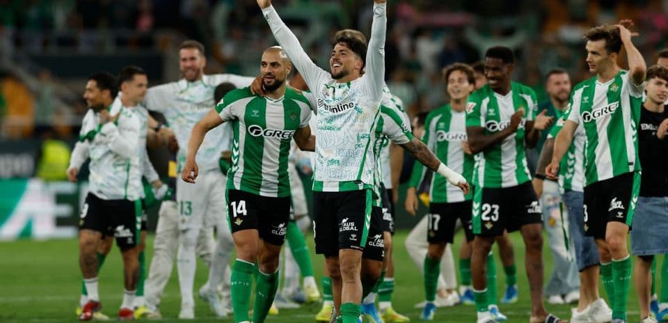 Real Betis players celebrating after a match