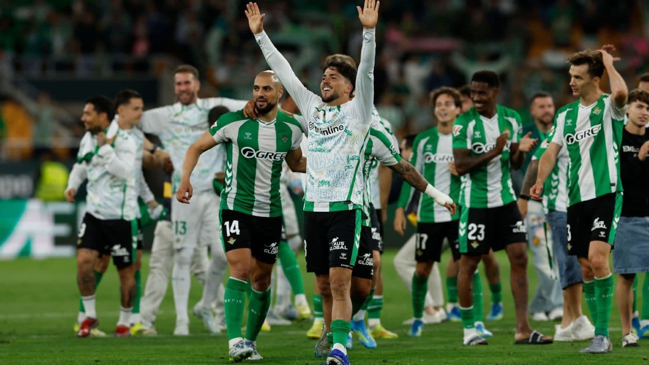 Real Betis players celebrating after a match