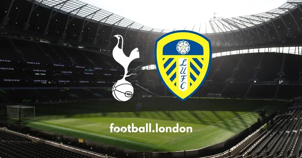 Tottenham Hotspur and Leeds United logos in stadium