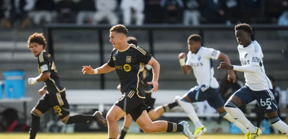 LAFC II player sprinting during match against Vancouver