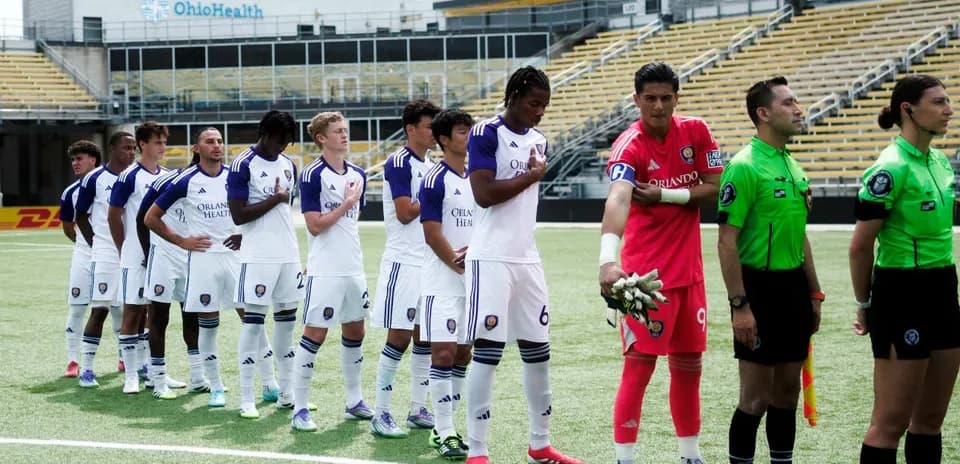 Orlando City II players lined up before match