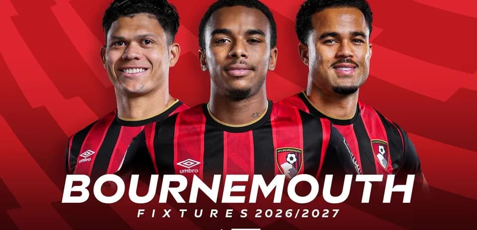 Three AFC Bournemouth players in home kit