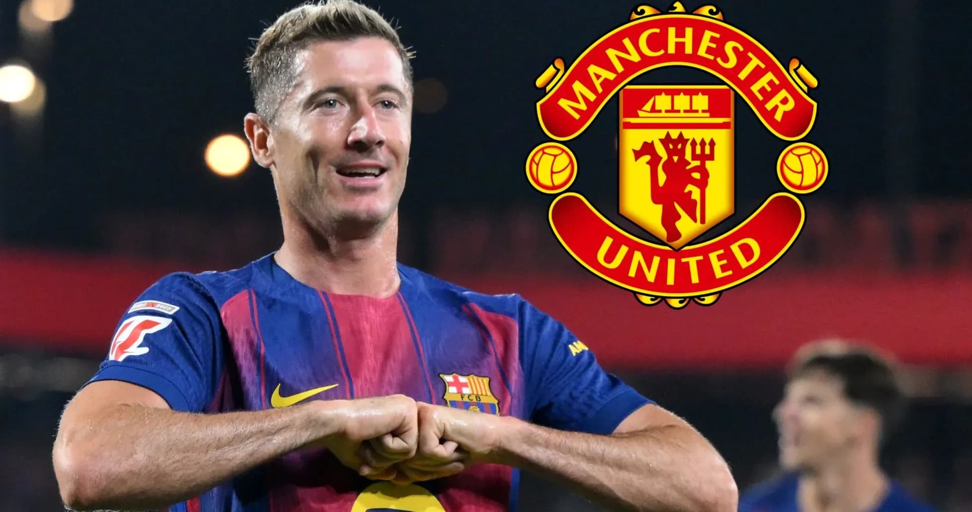 Player celebrating goal wearing Barcelona jersey