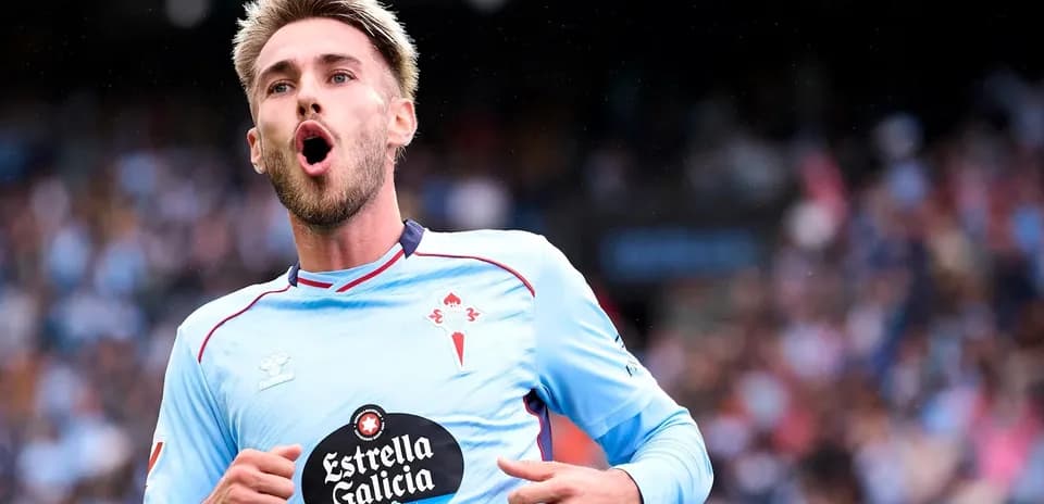 Celta Vigo player celebrating during La Liga match