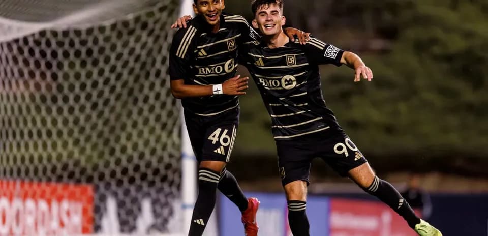 Los Angeles FC II players celebrating a goal