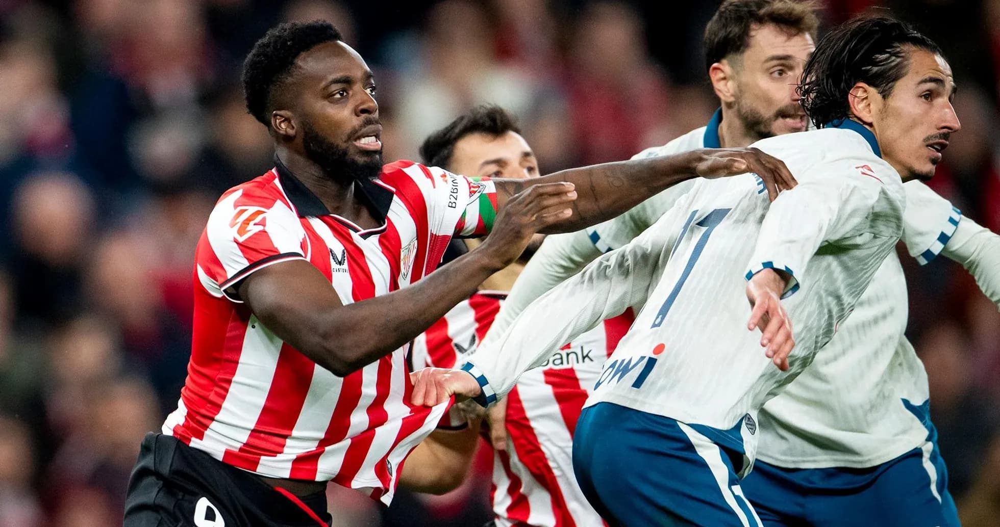 Athletic Club players in action during match
