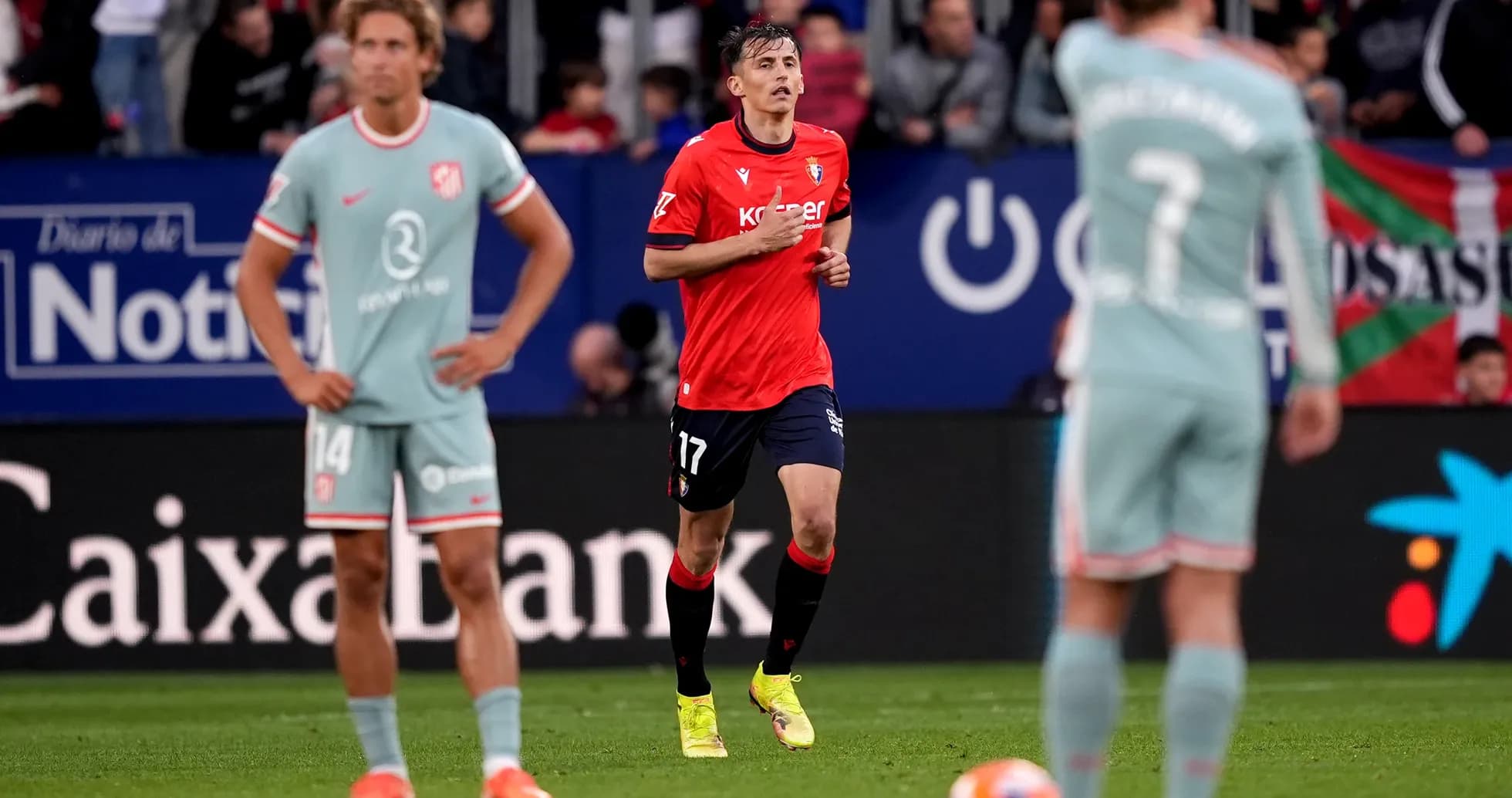 Osasuna player running during La Liga match