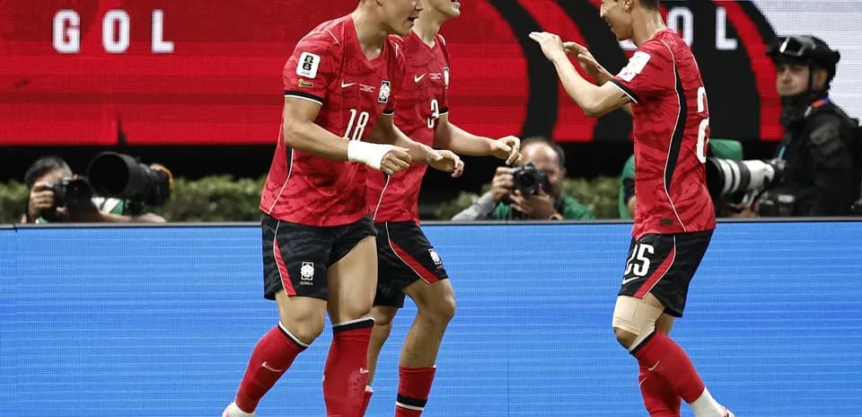 South Korean players celebrating a goal