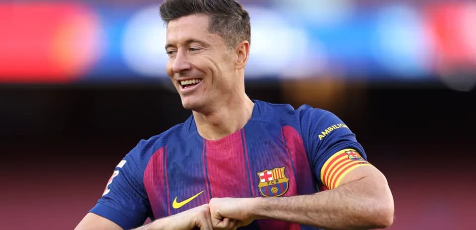 Player celebrating in FC Barcelona jersey