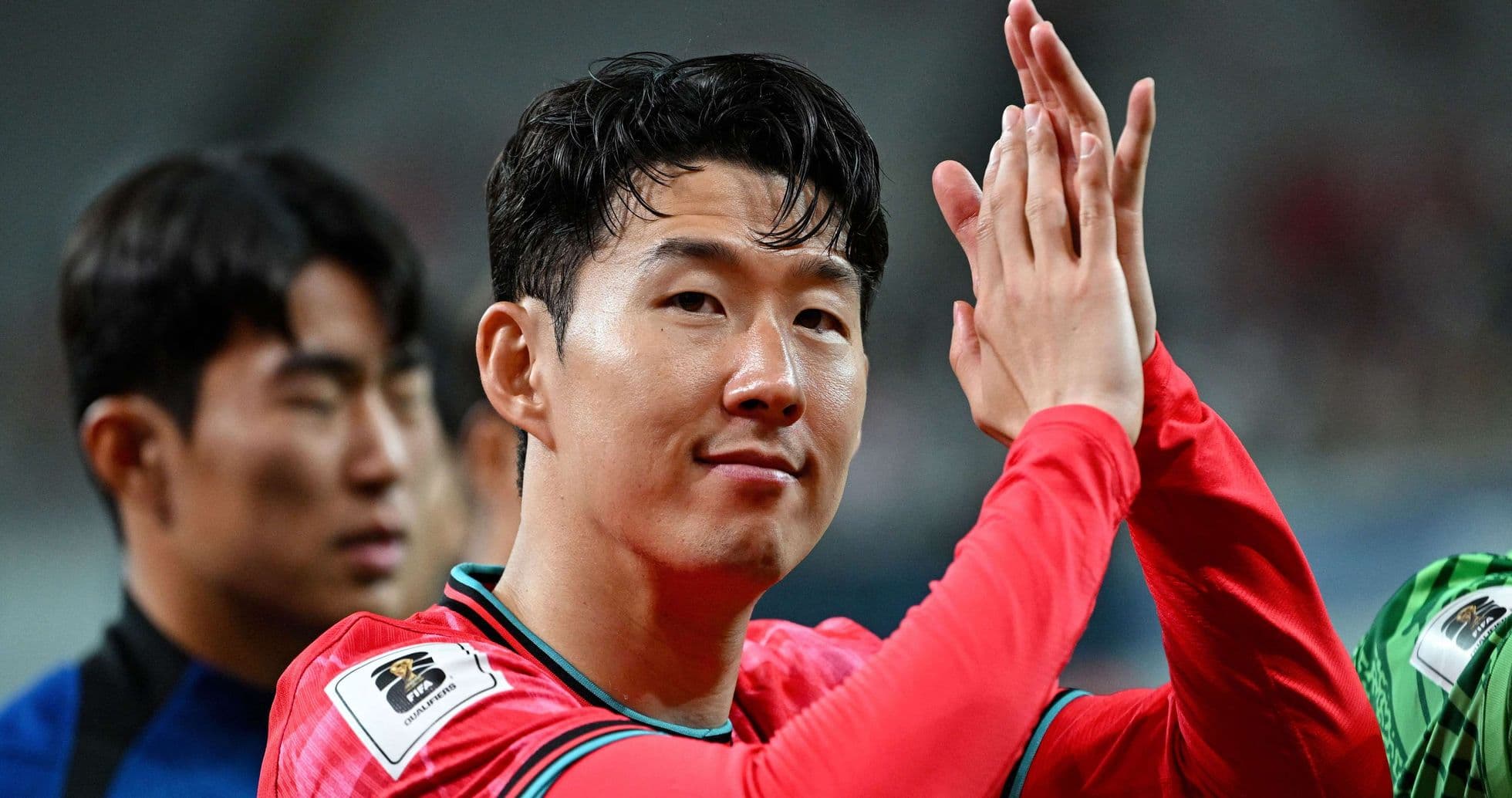 Son Heung-min celebrating before match