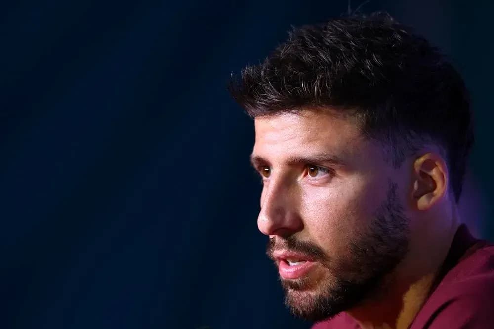 Player speaking during a press conference