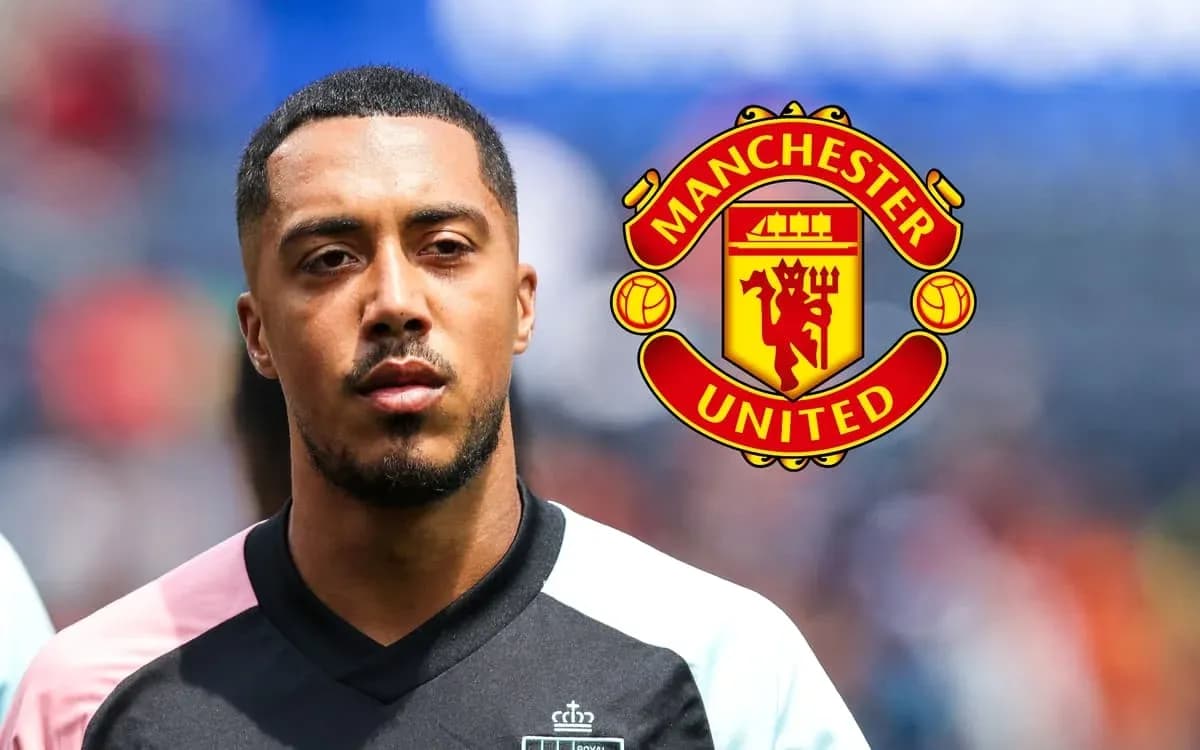 Player in team kit with Manchester United logo