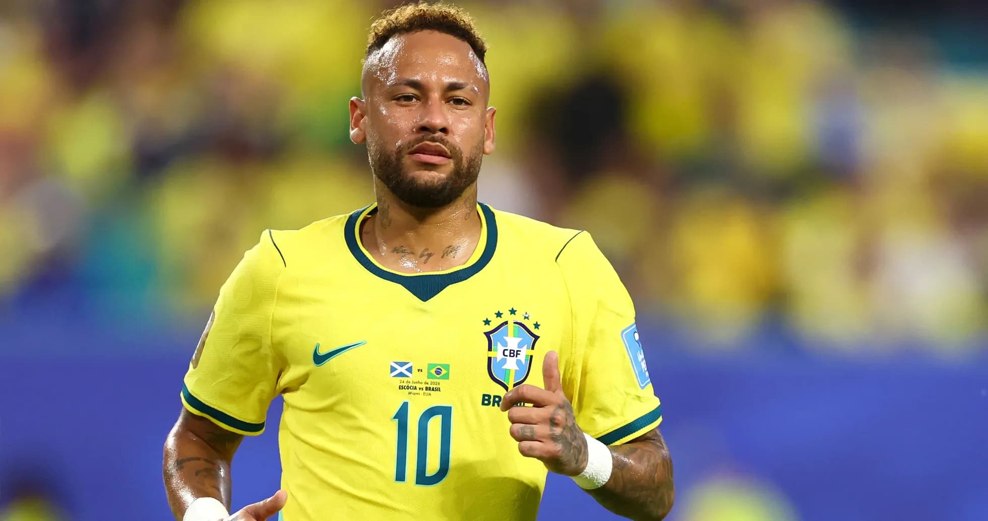 Player in Brazil jersey during football match