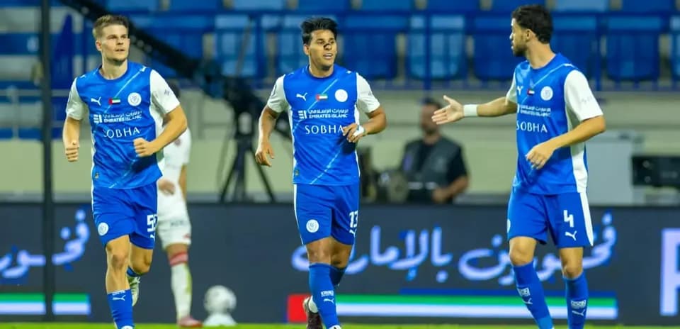 Al Nasr U23 players celebrating a goal