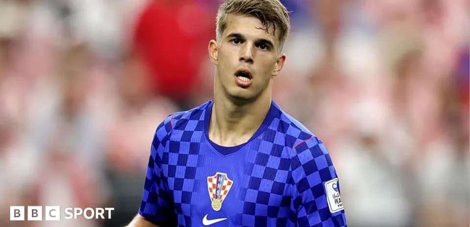 Player in blue Croatia kit during match